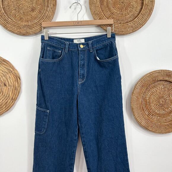 Triarchy Dark Denim High Waist High Rise Side Pocket Straight Leg Jeans 26 - Picture 3 of 8